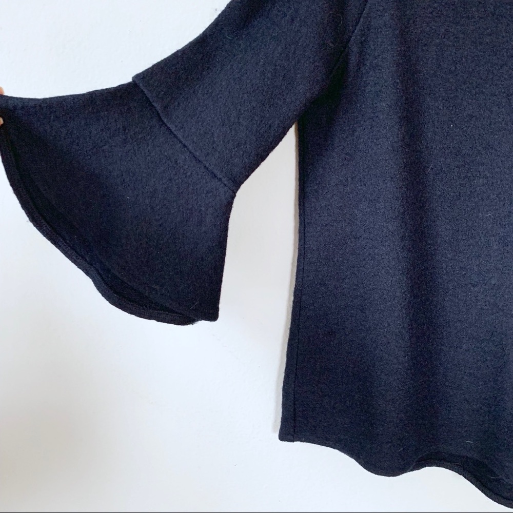 Banana Republic Navy Wool Off the Shoulder Top